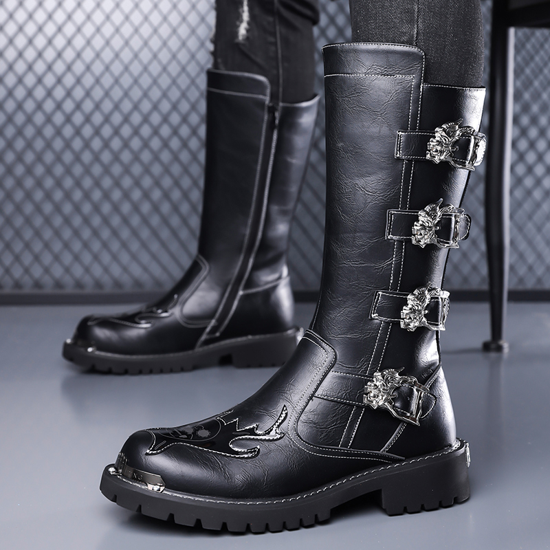 Outdoor Lighting Black - Nouvelles bottes longues en cuir pour