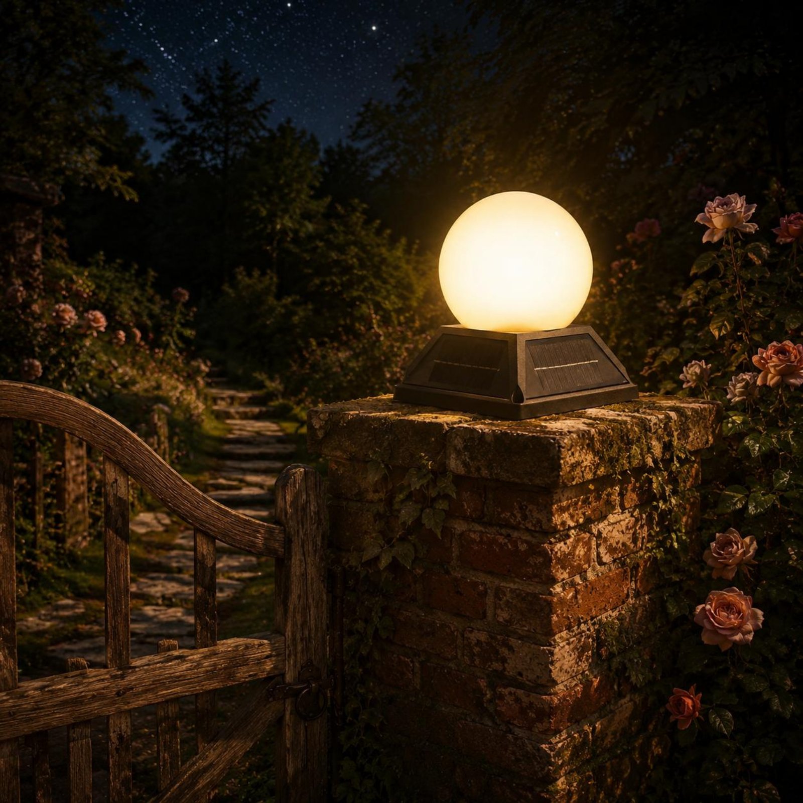 Outdoor Lighting Wireless - Lampe solaire sans fil pour poteau