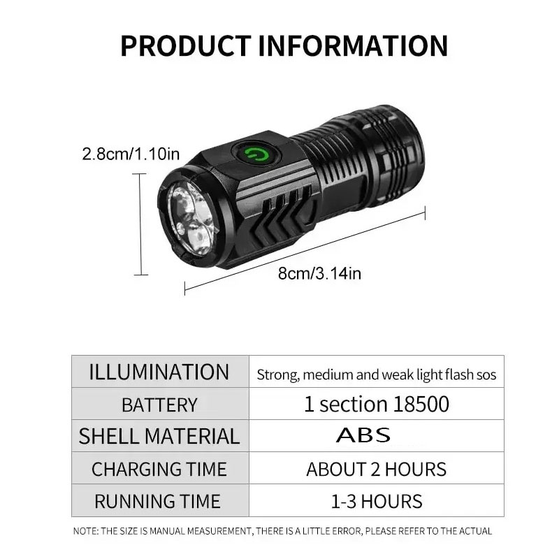 Mini lampe de poche à 3 LED av - Outdoor Lighting Black avis et prix