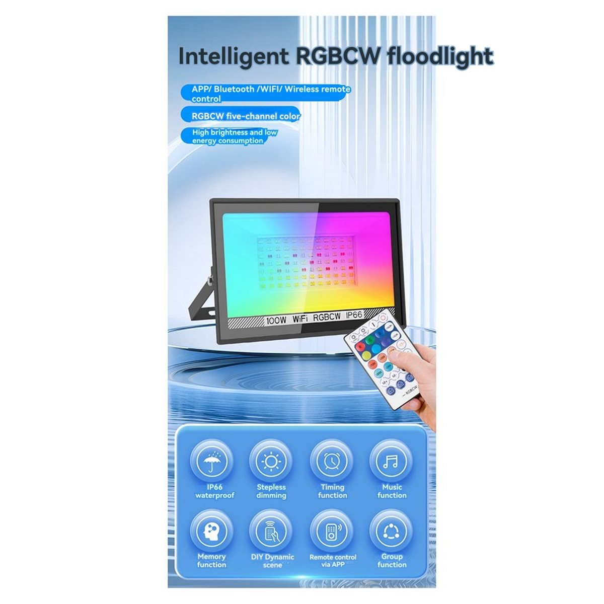 Projecteur LED RGBCW 100W Nice - Outdoor Lighting Uk avis et prix